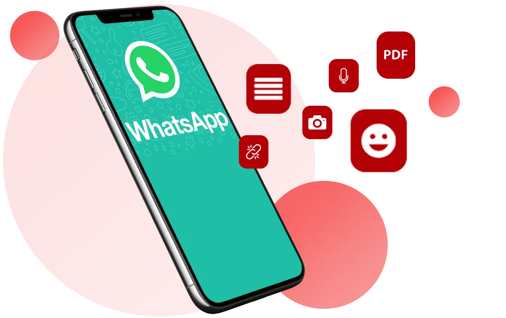 Intégrez WhatsApp à vos propres services.<br />Envoyer et recevoir du texte, des images, de l’audio, des liens et des émojis.